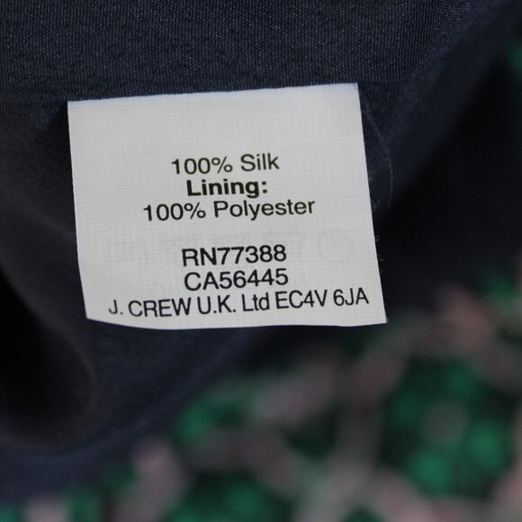 J Crew Dress Silk Womens 4 Green Blue Geometric Mod Retro Career Classic Preppy - Picture 7 of 7